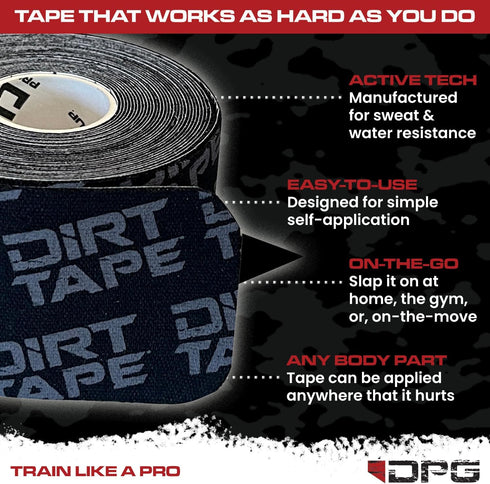 Athletic Kinesiology Tape - Muscle Pain Relief & Joint Support - Premium Elastic Cotton - Latex-Free - Water Resistant - Gym, Indoor & Outdoor Spo...