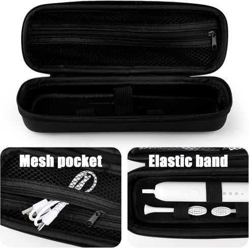 Hooqict Electric Toothbrush Travel Case for Oral-B Pro 1000, 2000, 3000, 3500, 1500 Travel Toothbrush Holder with Mesh Pocket for Accessories, Pro...