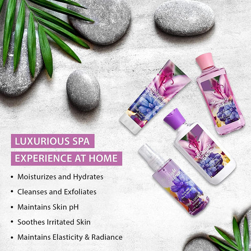 Midnight Embrace Bath & Body Kit - 3 Fl Oz, Ideal Skincare Gift Home Spa Set Including Body Lotion, Shower Gel, Body Cream, and Fragrance Mist - P...