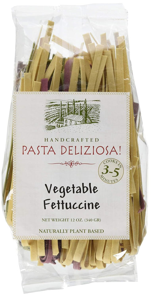 Pasta Deliziosa! Handcrafted Pasta, Vegetable Fettuccine, 12 Ounce...
