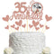 Sumerk 35th Anniversary Cake Topper,13PCS Rose Gold Glitter Cake Toppers Cake Decorations Set for 35th Wedding Anniversary Celebration Party...