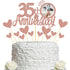 Sumerk 35th Anniversary Cake Topper,13PCS Rose Gold Glitter Cake Toppers Cake Decorations Set for 35th Wedding Anniversary Celebration Party...