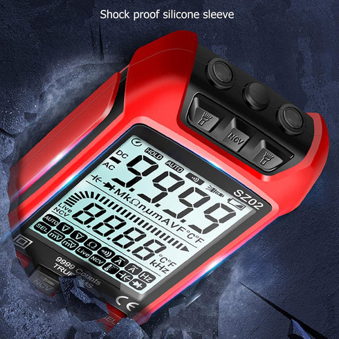 Digital Multimeter, DC AC Voltmeter, High Accuracy Automatic Fire Prevention Tester Kit with Backlight LCD Display, Receptacle Tester, Test Leads ...