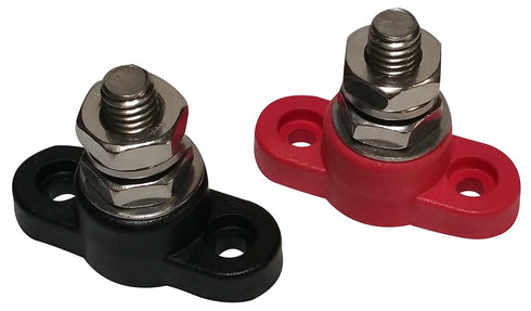 3/8" Battery Power & Ground Insulated Stainless Steel Stud Junction Post (Red & Black Set)...