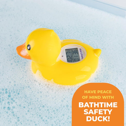 Duck Baby Bath Thermometer & Clock - Fahrenheit & Celsius Baby Bath Thermometer, Baby Thermometer for Baby Essentials - Room & Water Thermometer -...