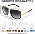 FEISEDY Retro Trendy Aviator Sunglasses Women Men Classic Vintage Square Sunglasses 70s Large Metal Shades B2321...