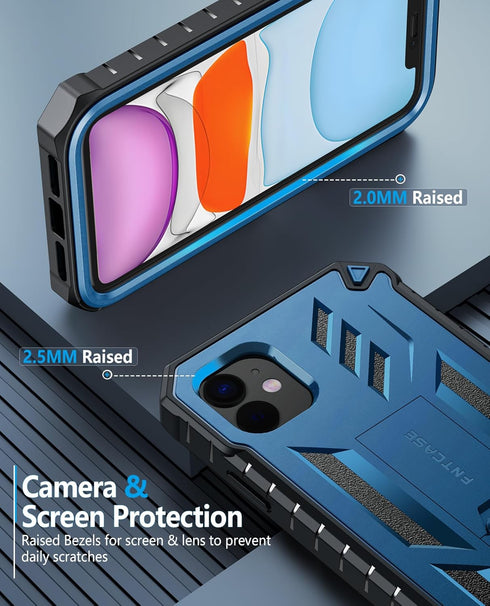 FNTCASE for iPhone 11 Phone Case: for iPhone XR case with Kickstand Shockproof Military Grade Protective Cover - Dual Layer Full Protection Sturdy...