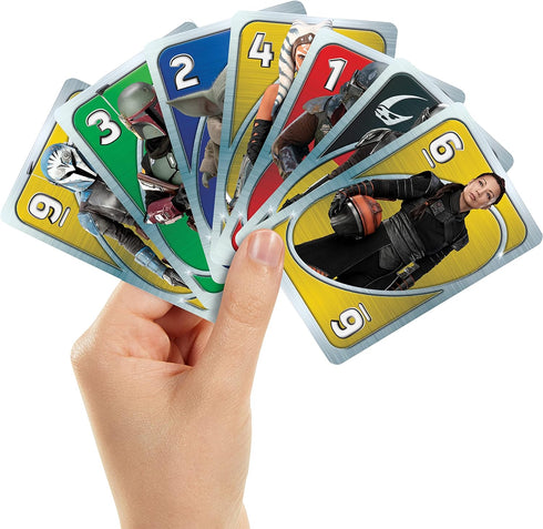 UNO Star Wars The Mandalorian, Themed Deck & Special Rule, Gift for Kid, Adult & Family Game Nights, Ages 7 Years Old & Up, HJR23...