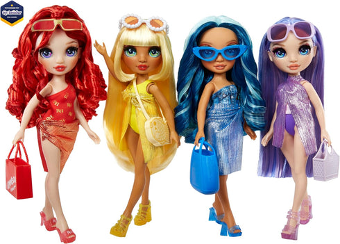 Rainbow High Swim & Style Ruby, Red 11" Fashion Doll with Shimmery Wrap to Style 10+ Ways, Removable Swimsuit, Sandals, Fun Play Accessories. Kids...