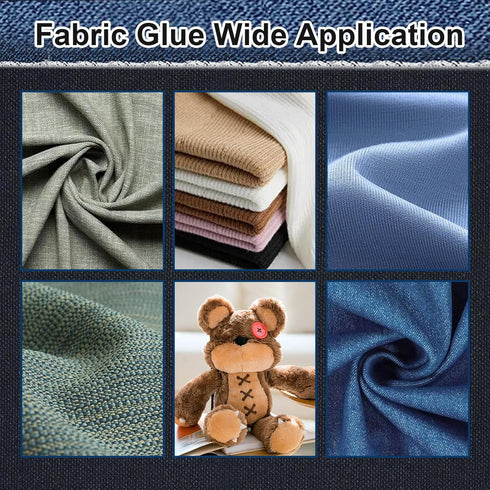 Clear Permanent Fabric Glue - Wuffove No Sew Strong Fabric Glue for Clothing Washable (2 PCS)...