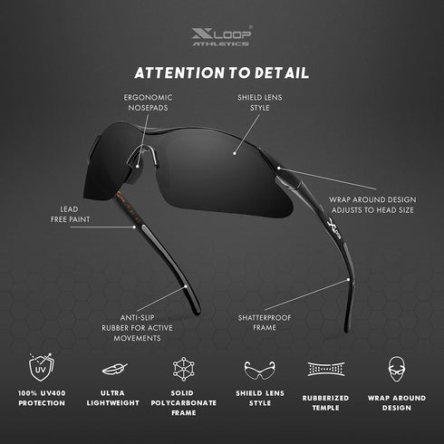 X LOOP Half Frame Kids Boys Sunglasses Age 4-12 Sport Performance Cycling Baseball Running...