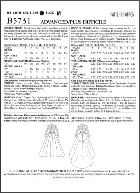 BUTTERICK PATTERNS B5731 Misses' Dress, Size A5 (6-8-10-12-14)...
