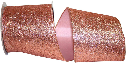 Reliant Ribbon Gala Glimmer 2 Wired Edge Ribbon, 4 Inch X 10 Yards, Rose Gold...