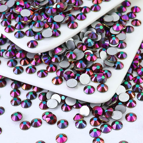 Flatback Crystal Rhinestones Round Gems for Nail Art and Craft Clothes Glue Fix, Rainbow AB (2.9-3.0mm) SS12/1440PCS...