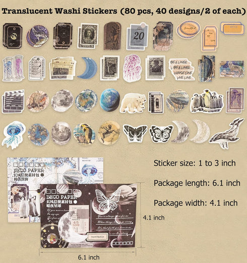 Knaid 200 Pieces Vintage Ephemera Bundle Junk Journal Kit Scrapbook Supplies Paper Sticker Material Pack for Art Journaling Bullet Journals Planne...