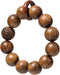 chuanglian-Bird Hut Handmade Unisex 12 Beads Natural Bubinga Wood Prayer Beads Link Wrist Meditation Star Ring Circumstellar Decompression Bracele...