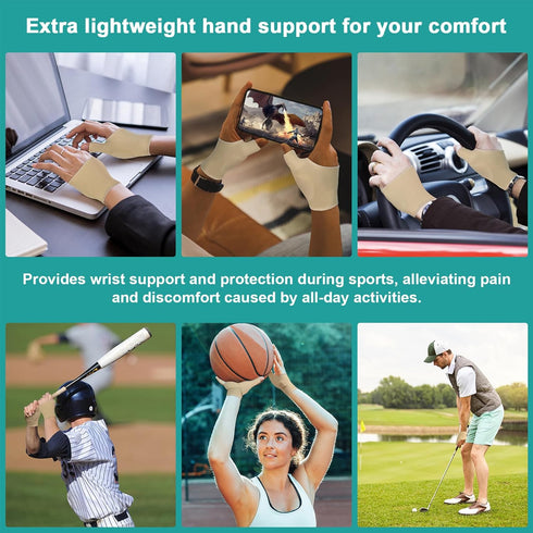 Thumb Wrist Brace Compression Sleeve for Arthritis Pain Relief Tendonitis Protector Support, Soft Elastic Fabric Thumb Splint Glove Liner for Wome...