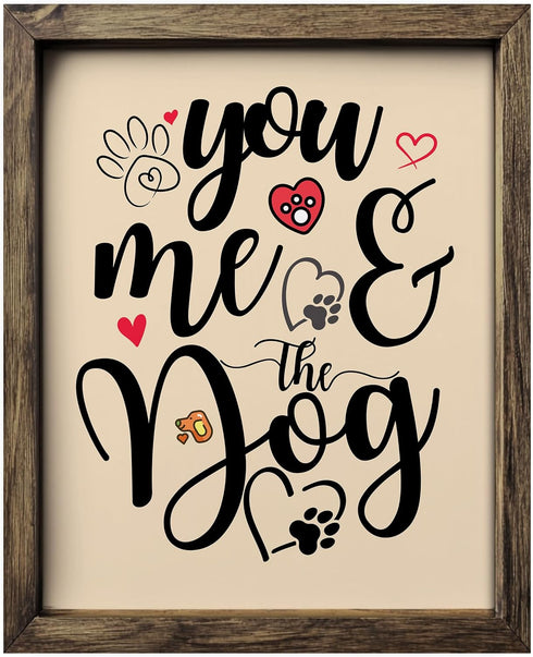 Posterizer 1 pcs-you, me and the dog-Art for Animal Lovers-Typography Art-Gift For Animal Lovers-Gift for Couples boyfriend girlfriend Husband Wif...