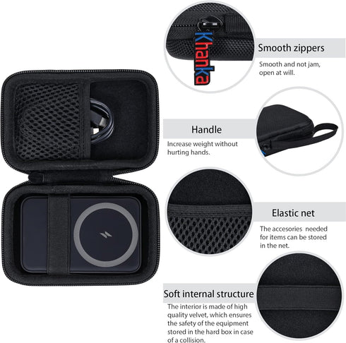 Khanka Hard Travel Case Replacement for Anker 621 622 633 Magnetic Battery (MagGo), 5000mAh 10000mAh Magnetic Wireless Portable Charger, Case Only...