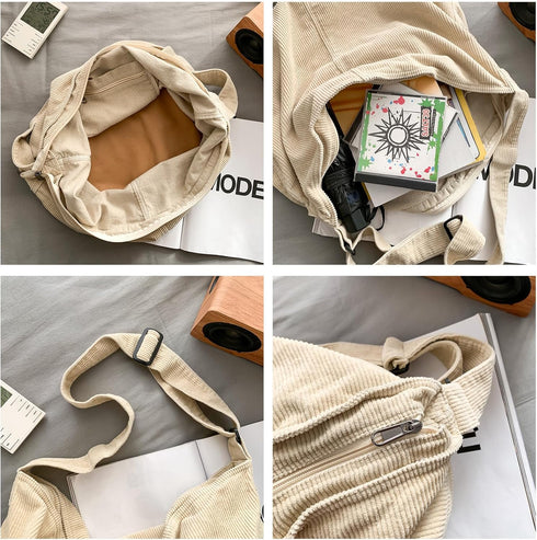 Makukke Corduroy Tote Bag Women Shoulder Bag Handbag Big Capacity Hobo Bag Casual Work Shopping...