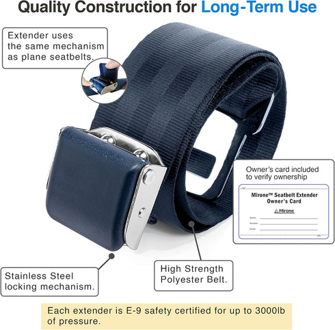 Mirone Adjustable Airplane Seat Belt Extender for Only Southwest Airlines Plane (7-32 Inch), E-9 Safety Certified (Type B)...