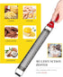 Ourokhome Kitchen Lemon Zester, Stainless Steel Hand Held Parmesan Cheese Grater for Ginger, Chocolate, Coconut, Lime, Nutmeg, Citrus, Fruit, Vege...