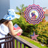 12 Inch 3D Patriotic Wind Spinner for Yard and Garden Outdoor Décor,3D Kinetic Metal Wind Sculptures,12 Inch Red White & Blue Statue of Liberty De...