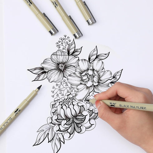 Mr. Pen- Drawing Pens for Artists, 8 Pack, Black Multiliner, Artist pens, Micro Pens for Drawing, Ink Pens for Drawing, Sketch Pens, Micro Pen, Fi...