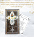 4 Way Medal Catholic Necklace with The Lord's Prayer Card | Pewter Four Way Medal Catholic Jewelry | 4 Way Miraculous Medal with Biography and Pra...