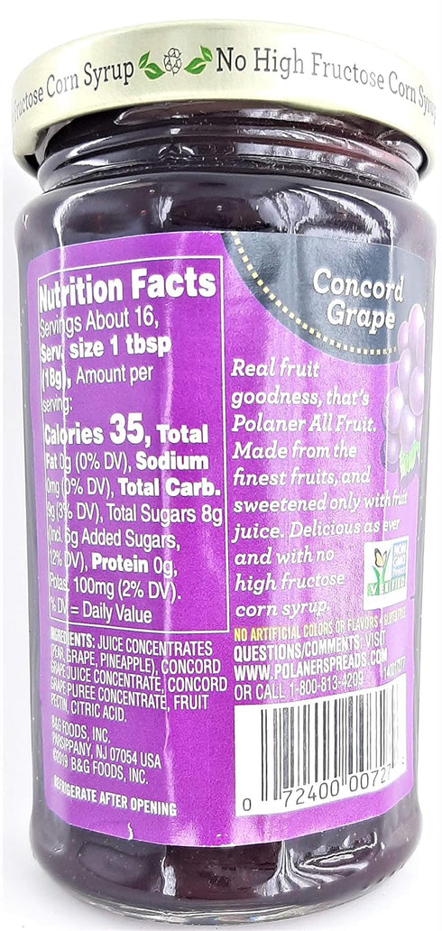Polaner All Fruit With Fiber Grape Spreadable Fruit 10 oz...