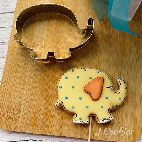 LILIAO Cute Elephant Cookie Cutter for Baby Shower - 4 x 3.3 inches - Stainless Steel...