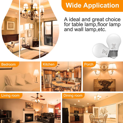 ORALUCE A15 LED Bulb 5 Watts Warm White 3000K,40W Equivalent Table Lamp Bulb, E26 Standard Screw Base G45 Shape Small Light Bulbs for House lighti...