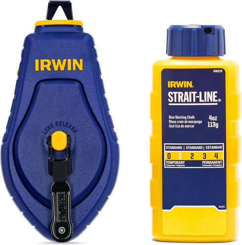 IRWIN Tools STRAIT-LINE COMPACT Chalk Reel, with Blue Chalk, 100 ft. (IWHT48440BC)...