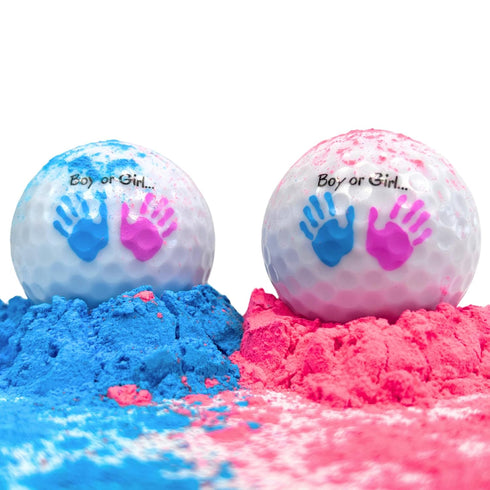 Gender Reveal Golf Balls Exploding Golf Ball Set (1 Pink + 1 Blue + 2 Wooden Tees per Pack) Girl or Boy Baby Reveal Ideas | Announcement Party The...
