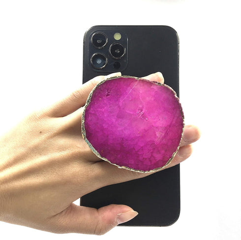 Crystal Phone Grip & Stand Clear Druzy Healing Natural Stone Crystal Phone Accessory (Red)...