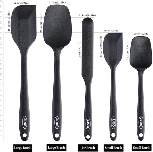Silicone Spatula Set, 5 Pack Heat Resistant Silicone Rubber Spatula for Baking, Cooking and Mixing, Non Stick, BPA-Free, Dishwasher Safe (5Pack, B...