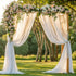 PARTISKY Wedding Arch Draping Fabric,1 Panel 18FT White Drapes Chiffon Fabric Drapery Decorations for Ceremony Reception Party Ceiling Backdrop...