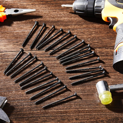 48 Pcs Oil Rubbed Bronze Wood Screws 9 x 3 Inch Extra Long Security Door Hinge Screws, Flat Head, Anti Corrosion...