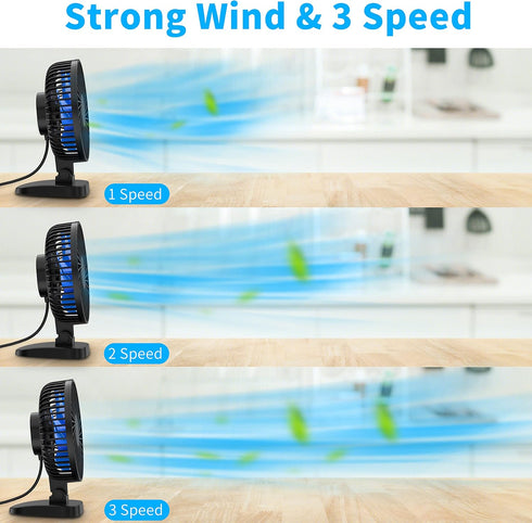 USB Fan, Small Desk Fan, 4 Inch Quiet Desktop Fan, USB Plug in, 3 Speeds, Personal Fan For Office,Home,Bedroom,Study,Powerful Airflow, 40°Tilting,...