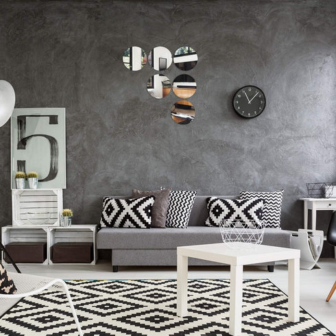 Aneco 6 Pack Acrylic Round Mirrors Non Glass Round Mirror Plate Self Adhesive Mirror Stickers for Home Wall Decor or Wedding Table Centerpiece, 6 ...