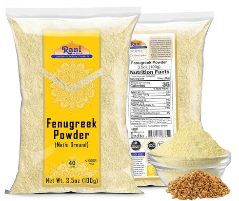 Rani Fenugreek (Methi) Seeds Ground Powder 3.5oz (100g) Trigonella foenum graecum ~ All Natural | Vegan | Gluten Friendly | Non-GMO | Kosher | Ind...