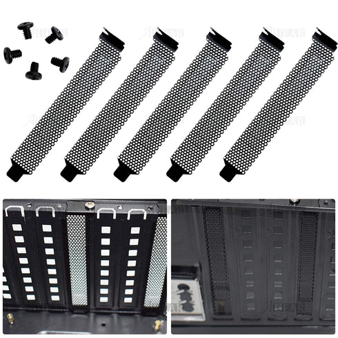 AUEAR, 10 Pack Black PCI Slot Cover Hard Steel Filter Blanking Plate with Screws...