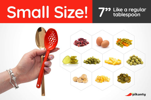 Small 7-Inch Slotted Serving Spoons (Pack of 4) - Perfect for Olives, Pickles & Condiments | Sturdy & Versatile | Made in USA...