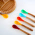 Avanchy Infant Baby Spoons Bamboo and Silicone Set, Self Feeding Food Utensils, 4 Months Baby Led Weaning, 2 Pack, Black...