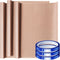 3 Pack Teflon Sheet 12 x 16" and 3 Rolls 10mm X 33m Blue Heat Tape for Sublimation,Heat Transfer Tape,Heat Resistant Tape,Thermal Tape for Heat Pr...