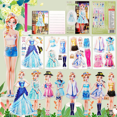 Magnetic Dress Up Dolls, Magnetic Princess Dress Up Paper Dolls, Magnetic Dress Up Dolls for Girls Ages 4-7 Learning Created Imagine Set Birthday ...