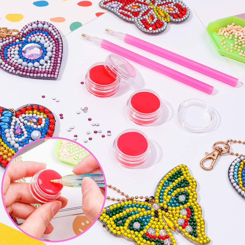 20 Pcs Diamond Art Wax Refills Glue for Diamond Art Painting 10 Pack Diamond Art Wax, DIY Diamond Paint Wax Holder Case with Clay Storage Box for ...