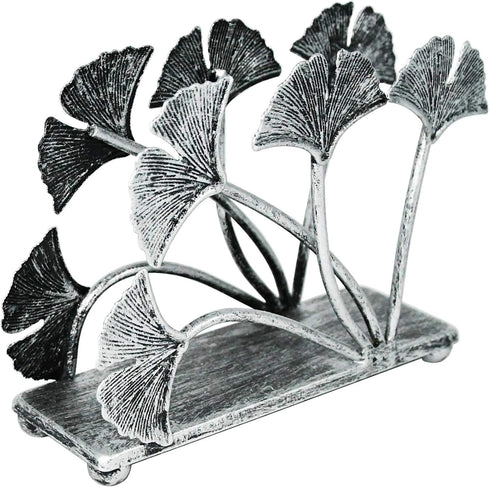 OwlGift Modern Ginkgo Leaves Design Napkin Holder for Tables, Metal Paper Napkin Storage for Kitchen, Stylish Paper Towel Dispenser, Mail Letter S...