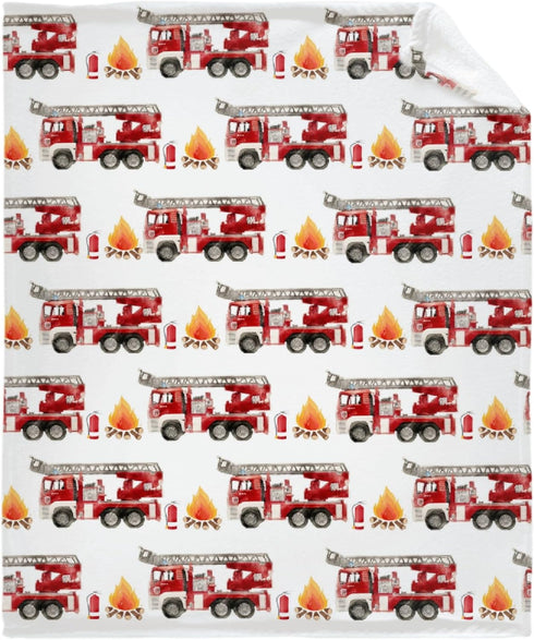Fire Truck Fireman Baby Blanket Gifts Super Soft Swaddle Newborn Cozy Baby Receiving Blanket Stroller Throw Blanket for Crib 40x30 in forBaby/Pupp...