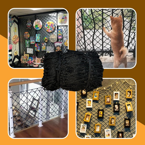 Safety Net for Balcony,Stair Rope Net,Safety Netting for Railings,Suitable for Children's Playgrounds, Stair, Railing, Indoor and Outdoor Decorati...